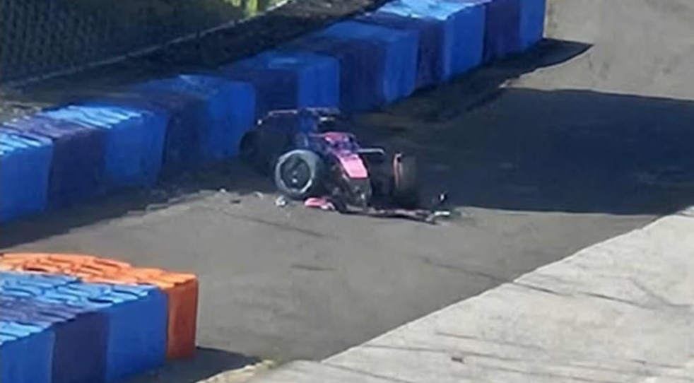 Colapinto se accidentó durante una prueba en Hungría pero se encuentra en buen estado de salud